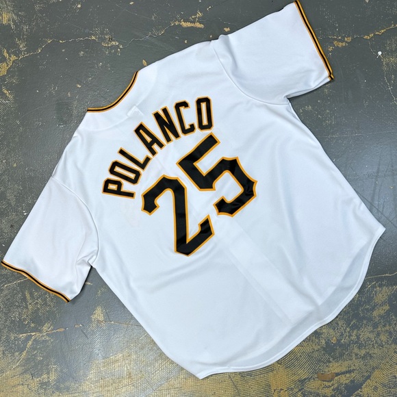 Majestic Gregory Polanco 25 Pittsburgh Pirates Jersey Stitched XXL MLB Baseball - Picture 2 of 8